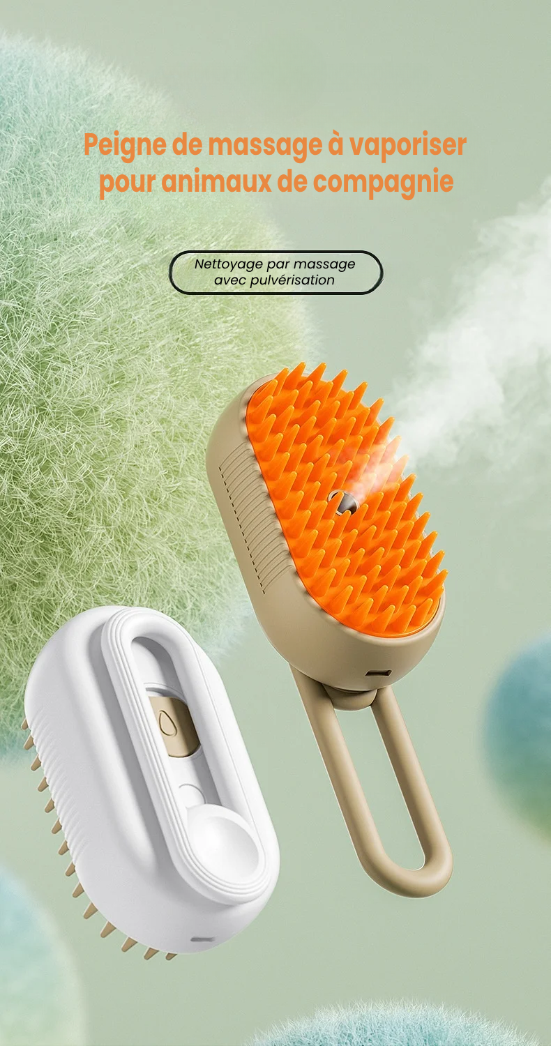 🐱🧶 BROSSE À VAPEUR POUR CHAT ET CHIEN